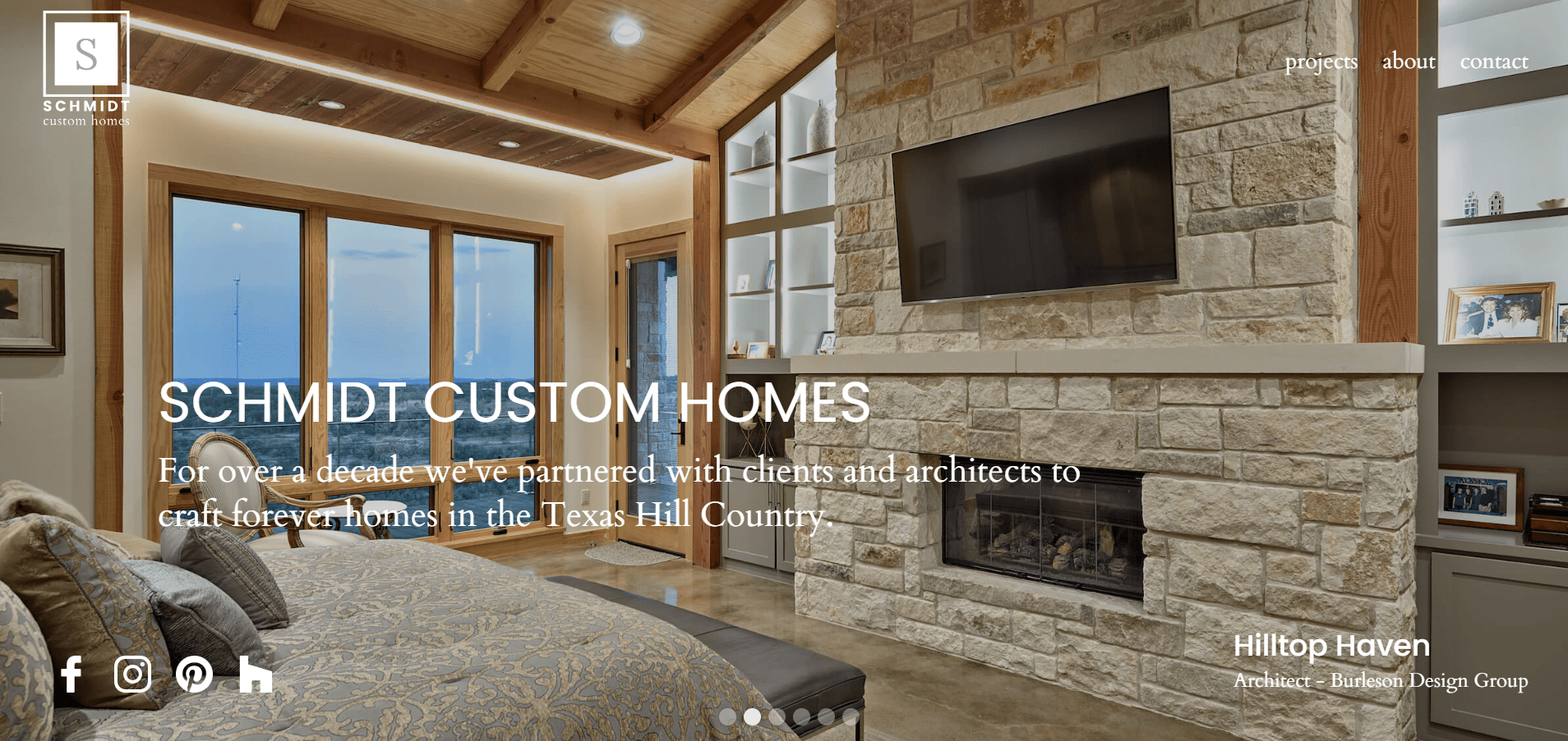 Landing page of Schmidt Custom Homes 