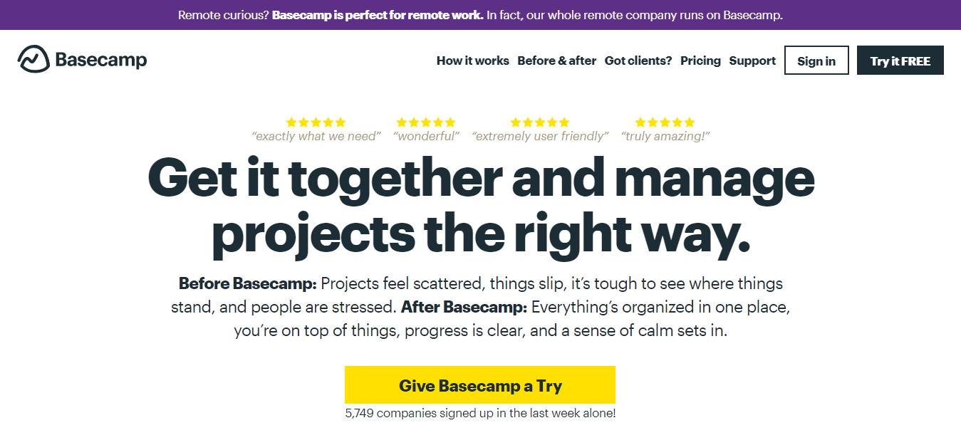 Example of Successful software outsourcing - Basecamp