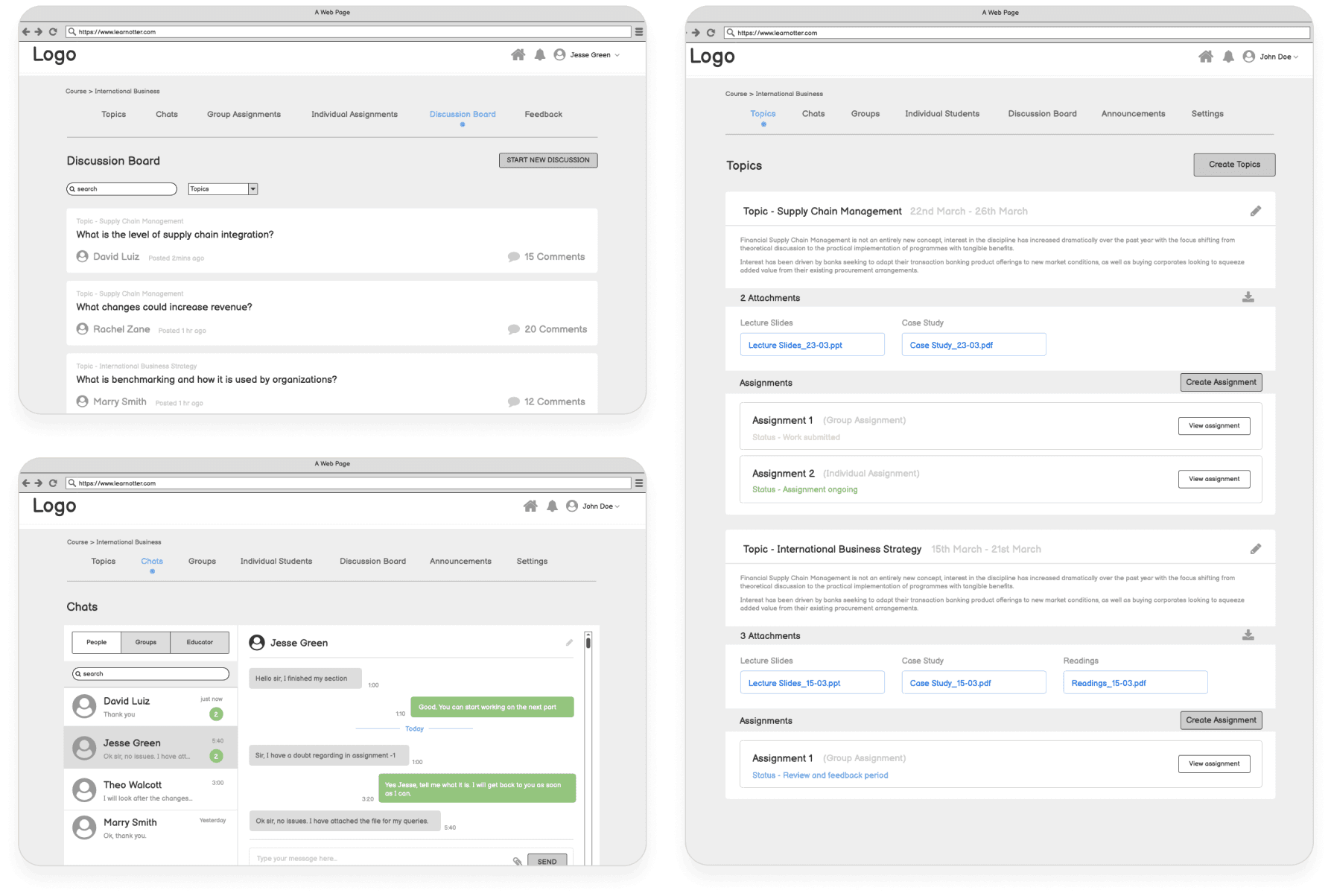 Collaborative Learning Platform for Students designs