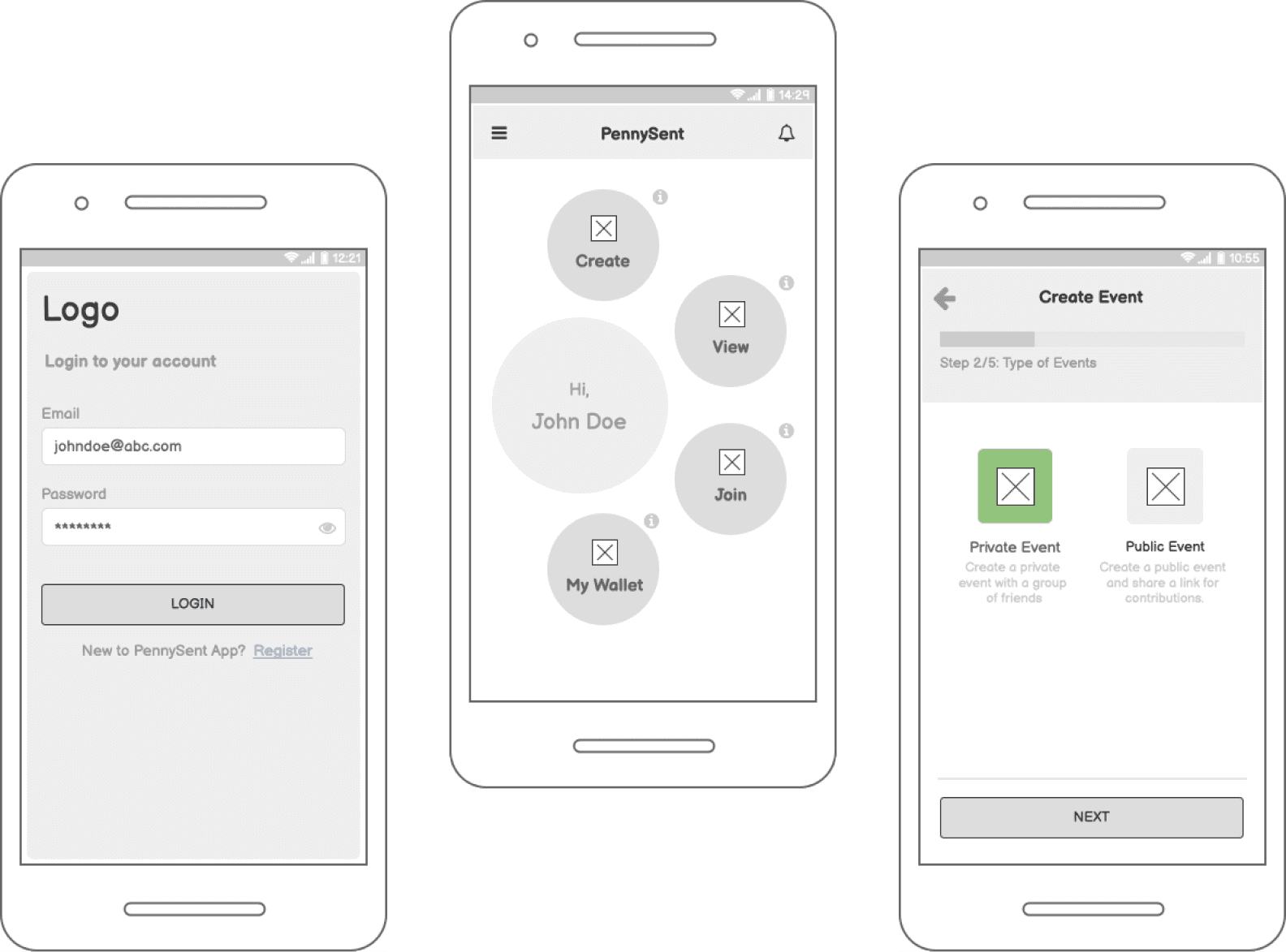 Fintech : App for Collect and Split Money designs