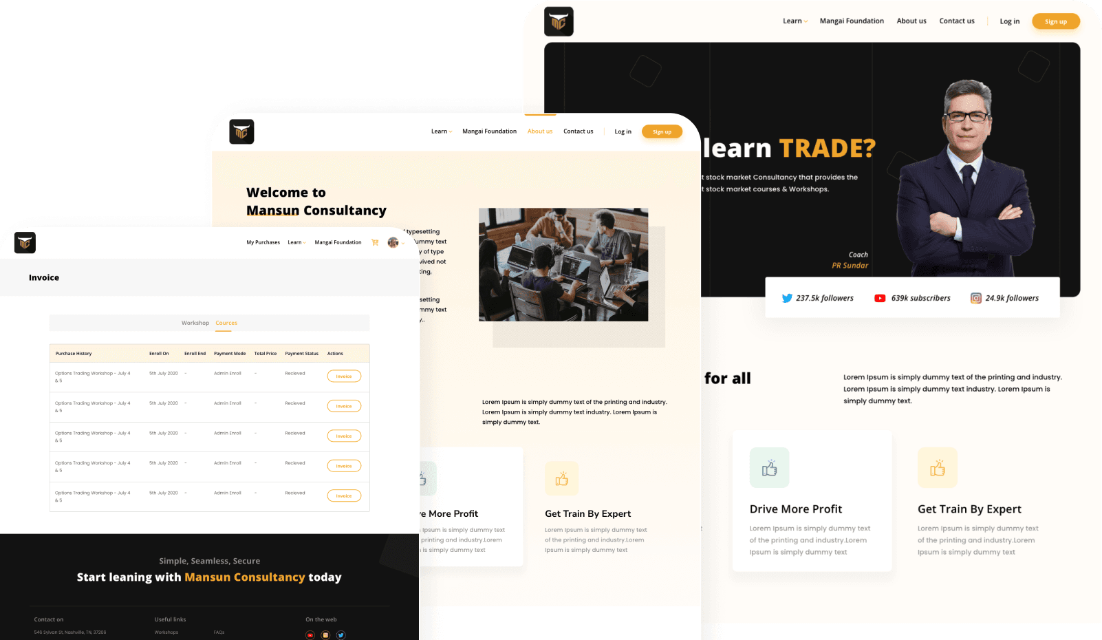 PR Sundar: e-Learning Platform for Trading Courses banner