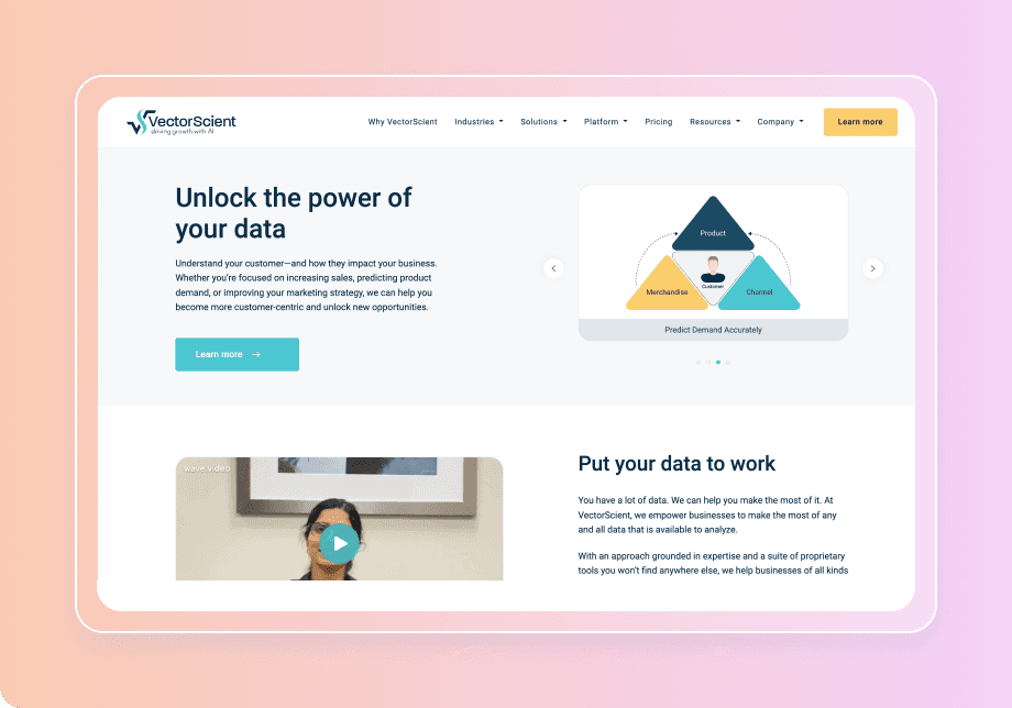 Vectorscient: Marketing Website for AI Products
